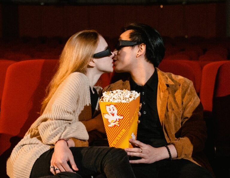 A couple at a 3d movie