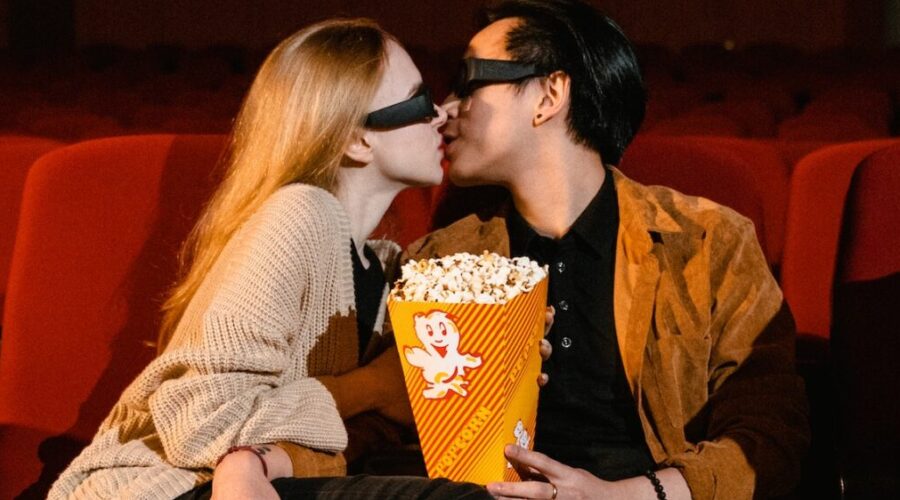A couple at a 3d movie